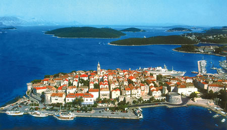 Arial View of Korcula